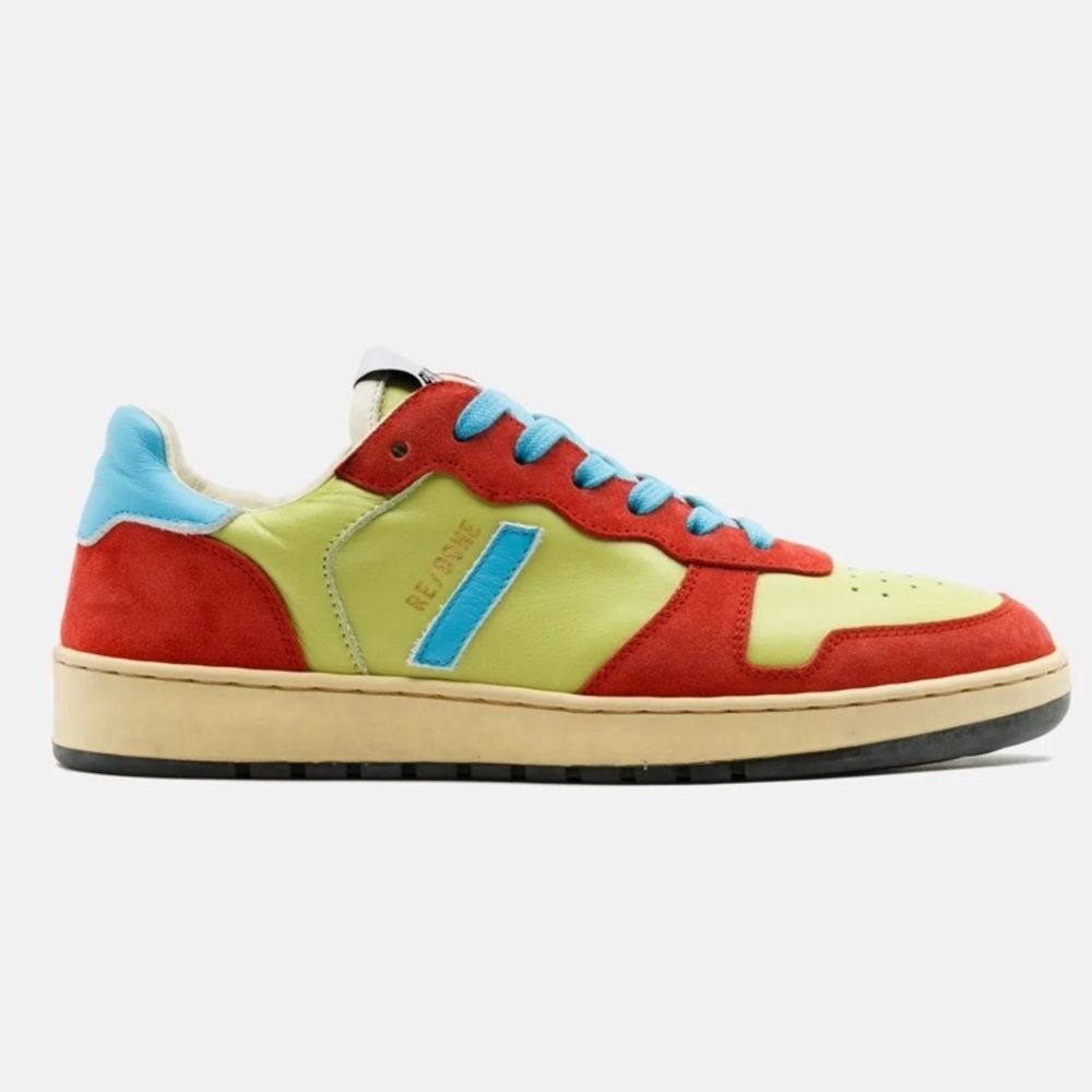 RE/DONE 80’s Green Red & Blue Basketball Shoe Size 8